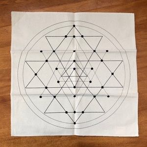 Altar cloth with a crystal grid design